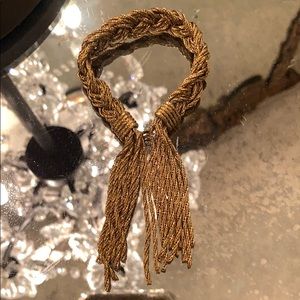 Gorgeous gold plated braided tassel bracelet